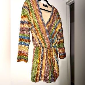 Multicolored sequin romper